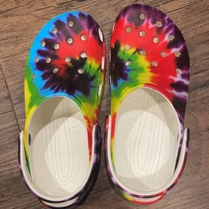 Tie dye Crocs, Women’s size 8